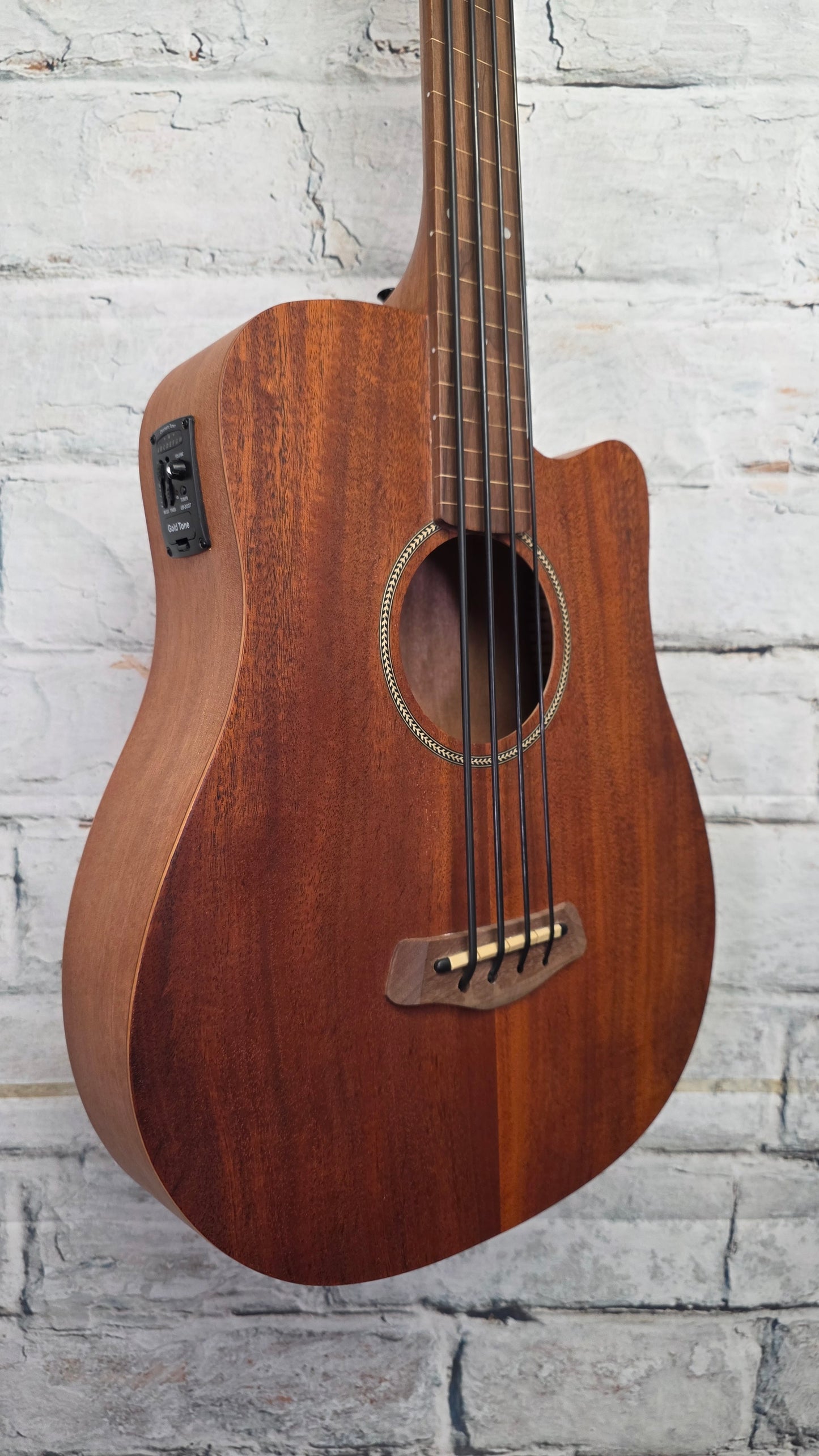 Gold Tone M-Bass25FL 25-inch Scale Fretless Acoustic-Electric MicroBass - Natural