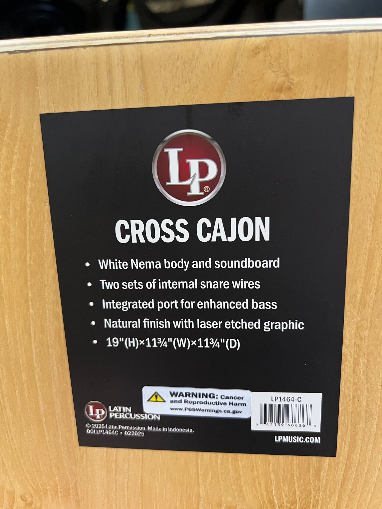 Latin Percussion CROSS CAJON- Natural