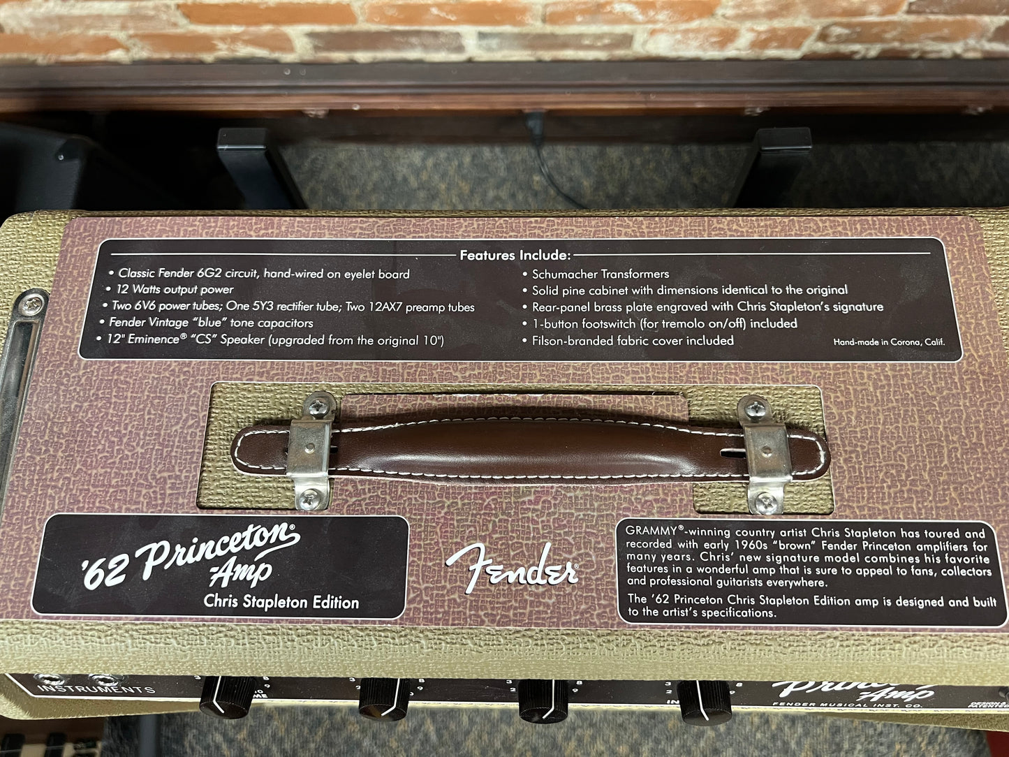 Fender ‘62 Princeton Chris Stapleton Edition 12w  1x12” Guitar Amp