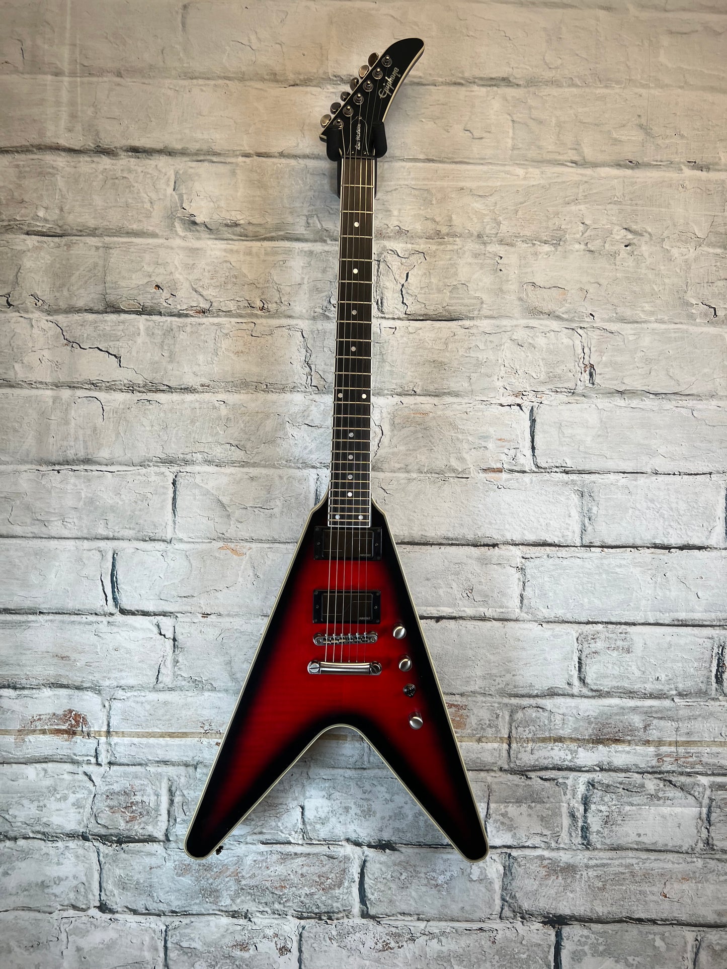 Used Epiphone Dave Mustaine Flying V Prophesy Aged Dark Red