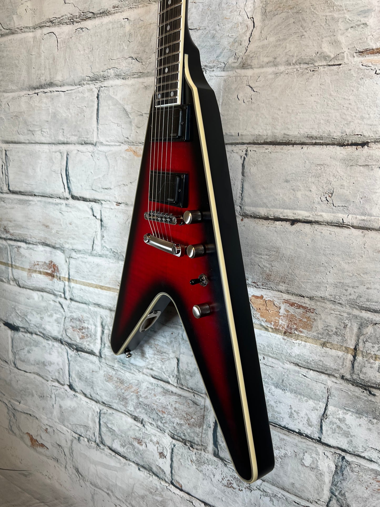 Used Epiphone Dave Mustaine Flying V Prophesy Aged Dark Red