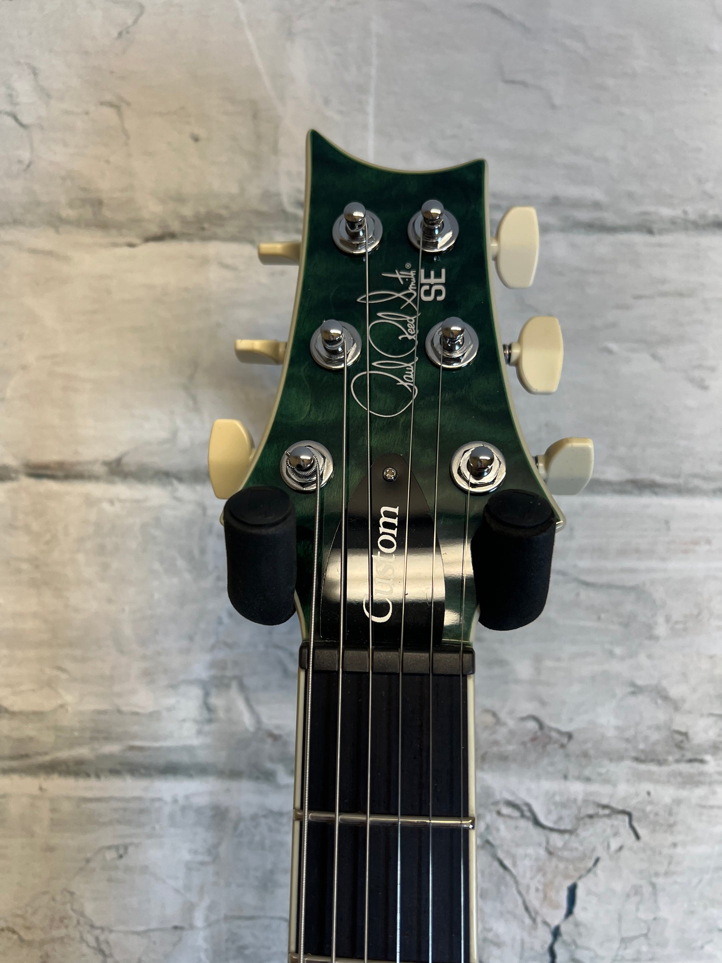 PRS SE Ciustom 24 Quilt Electric Guitar-Teal Black with Bag