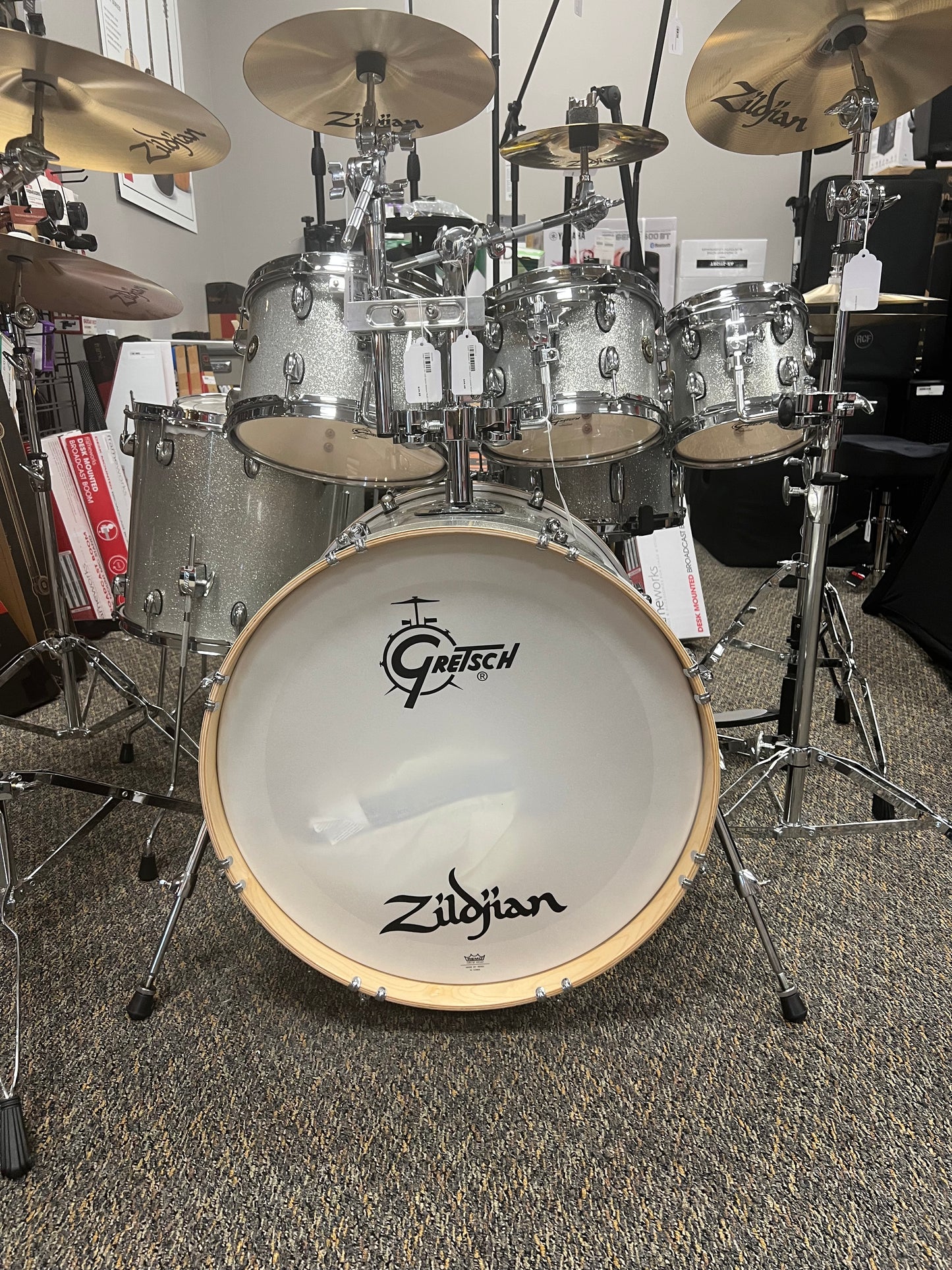 Used Gretsch Drums Catalina Maple 7-piece Shell Pack Silver Sparkle