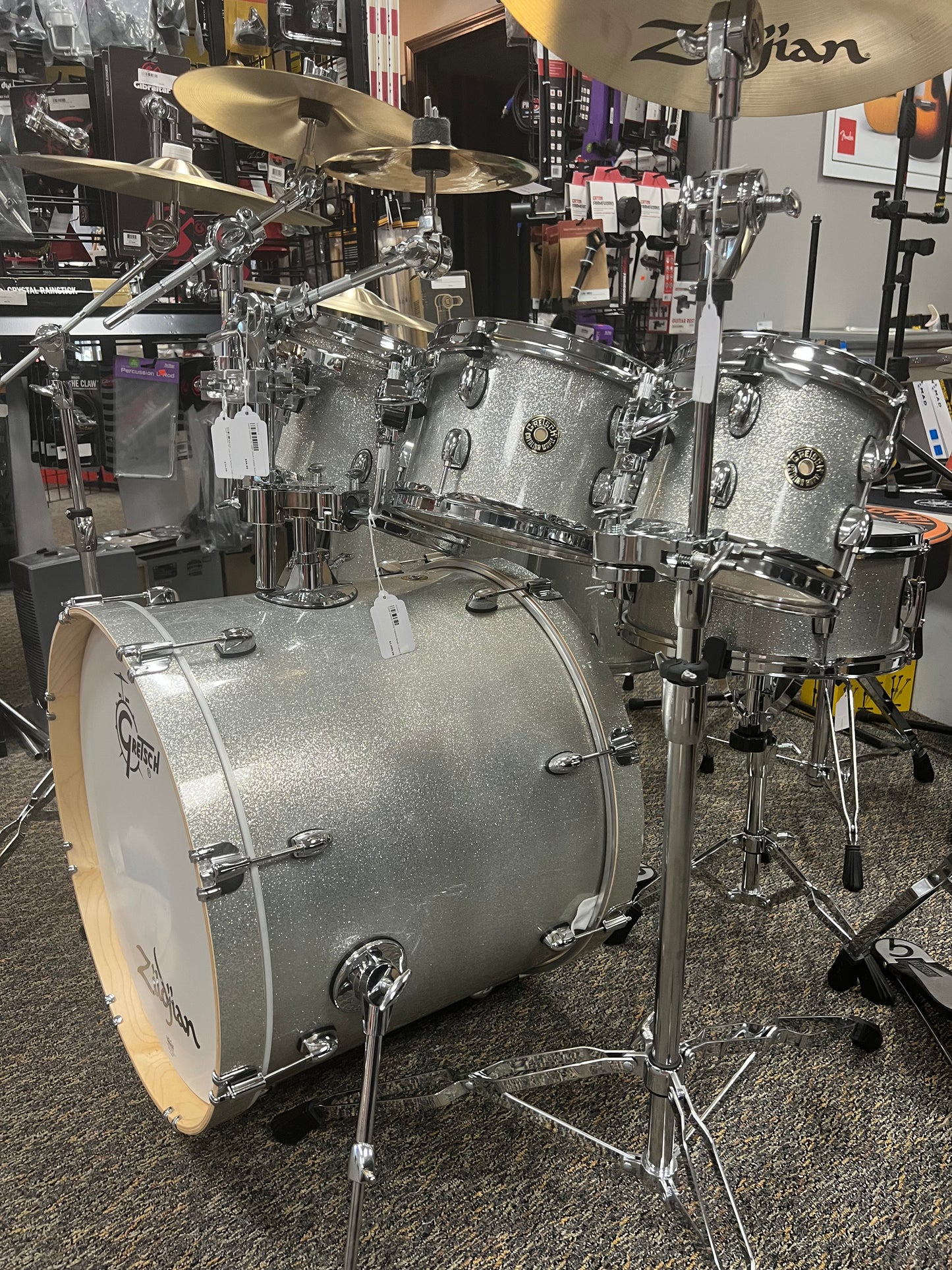 Used Gretsch Drums Catalina Maple 7-piece Shell Pack Silver Sparkle