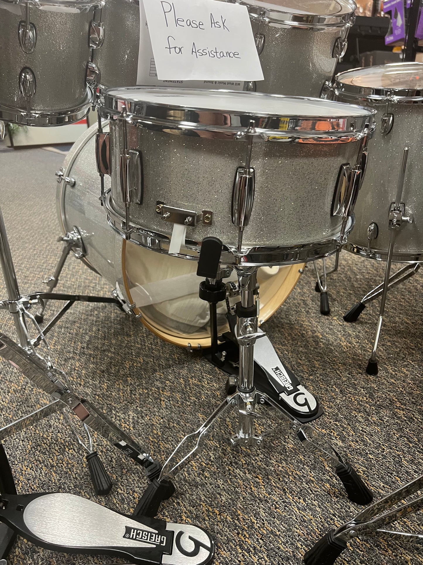 Used Gretsch Drums Catalina Maple 7-piece Shell Pack Silver Sparkle