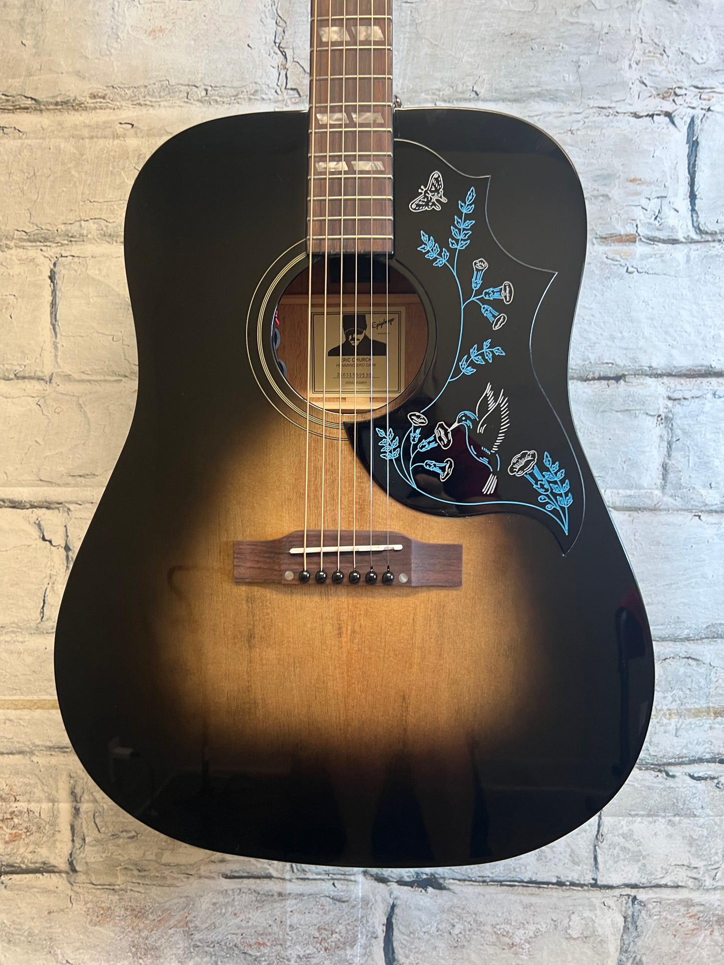 Epiphone Eric Church Hummingbird Dark Studio Cobra Burst with Hardshell Case