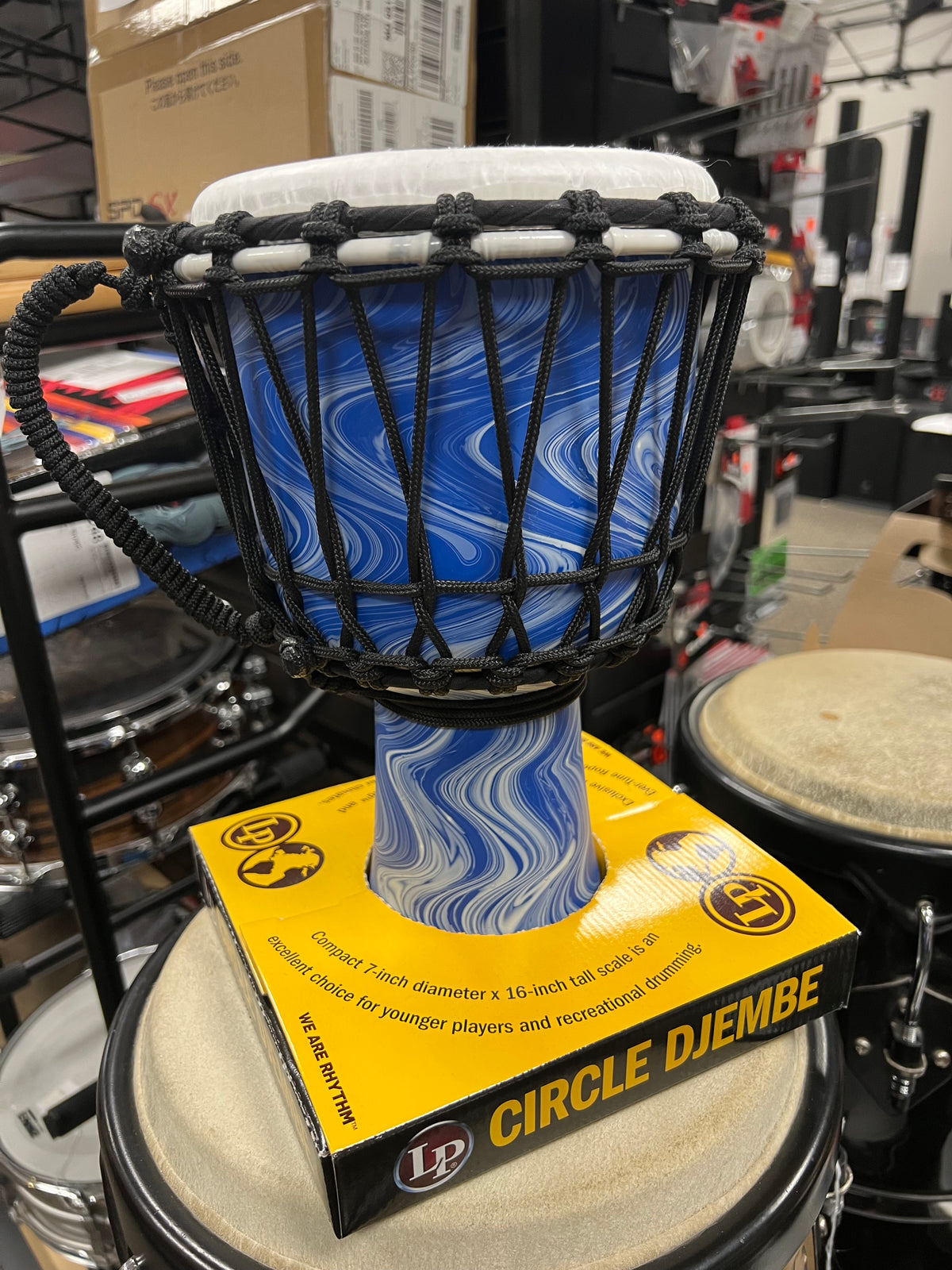 Latin Percussion World 7” Rope Circle  Djembe-Blue
